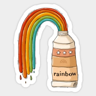 Rainbow paint tube Sticker